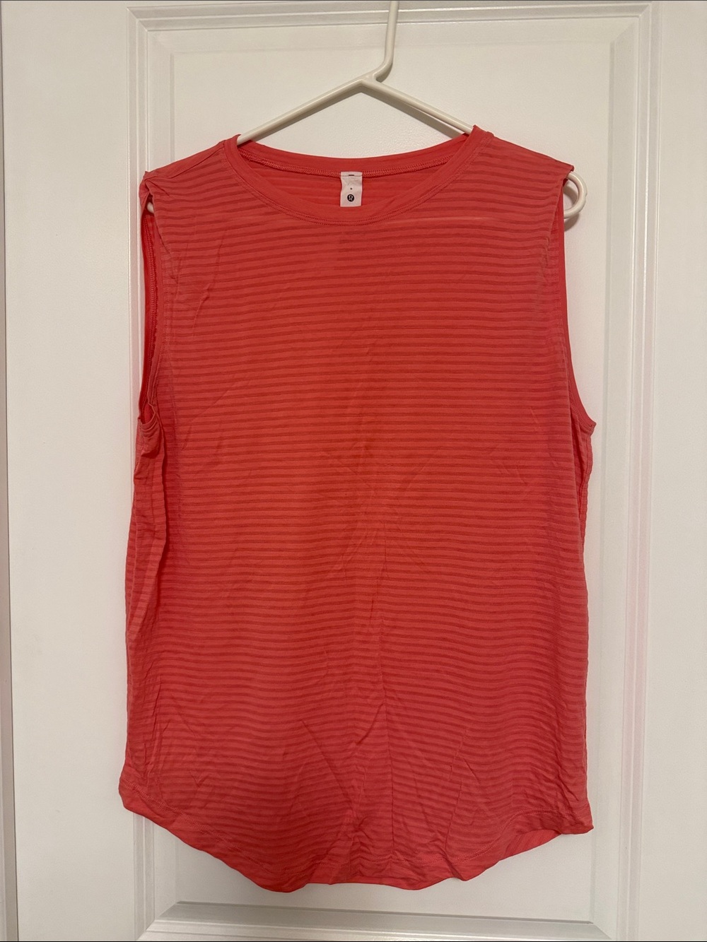 lululemon athletica Coral-Red Ribbed Muscle Tank